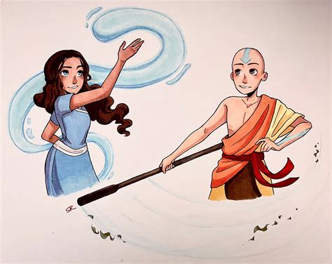 aang and katara on Behance