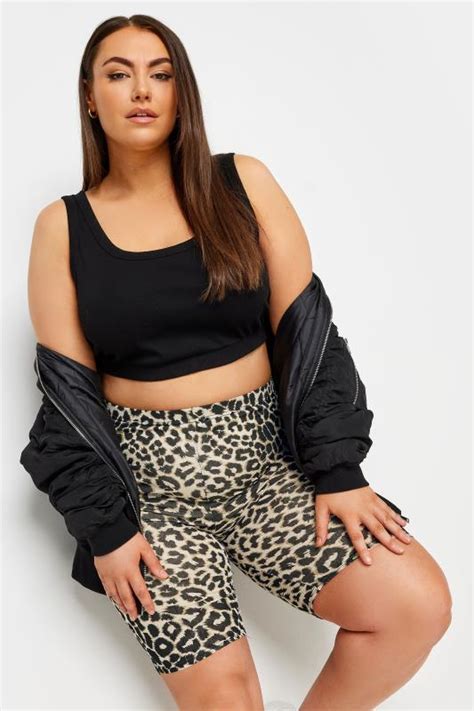 Limited Collection Plus Size Brown Leopard Print Cycling Shorts Yours