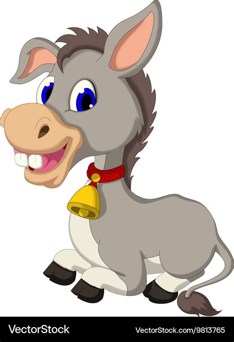 Funny Donkey Cartoon Sitting Royalty Free Vector Image