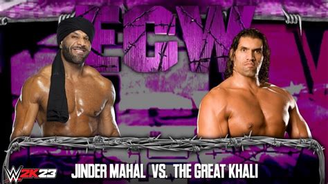 Full Match Jinder Mahal Vs The Great Khali ECW WWE 2K23 YouTube