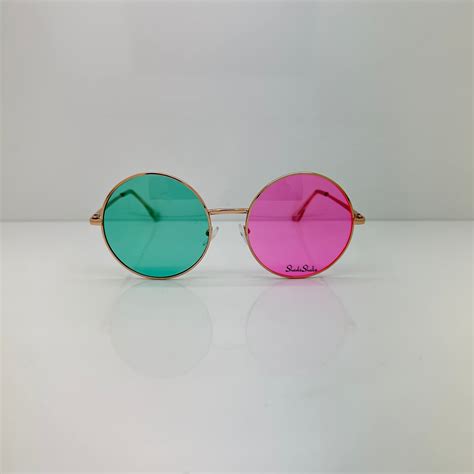 Green And Pink Round Sunglasses Noodle Punk Rock Gorillaz Etsy