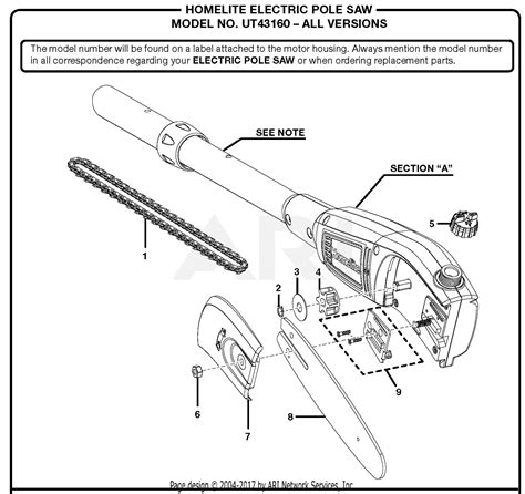 Homelite Electric Pole Saw UT43160 43160-UT Electric Pole Saw UT-43160 ...