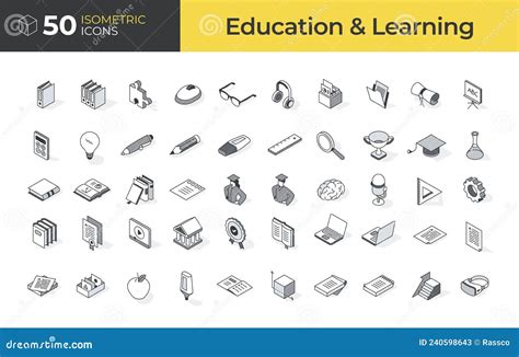 Conjunto De Iconos Isom Tricos De Educaci N Y Aprendizaje