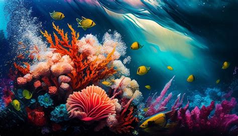 Premium Ai Image A Colorful Underwater Scene With A Coral Reef And Fish