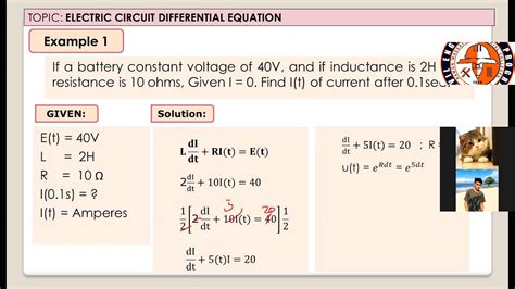 4030 Electric Circuit Differential Equation Youtube