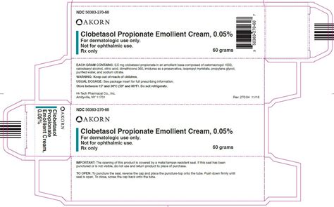 Clobetasol Cream Emulsion Fda Prescribing Information Side Effects