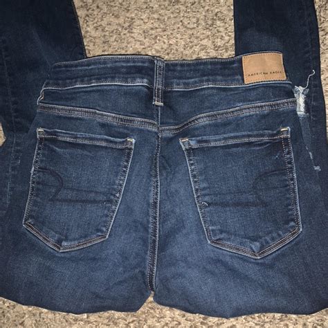 Dark Wash Super Cute American Eagle Jeans Some Rips Depop