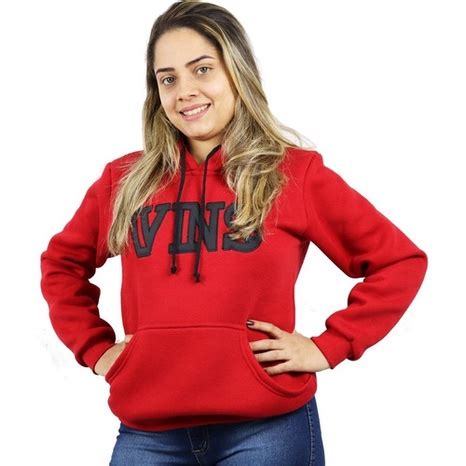 Blusa Moletom Feminino Canguru Capuz Grosso Cordao Touca Shopee Brasil