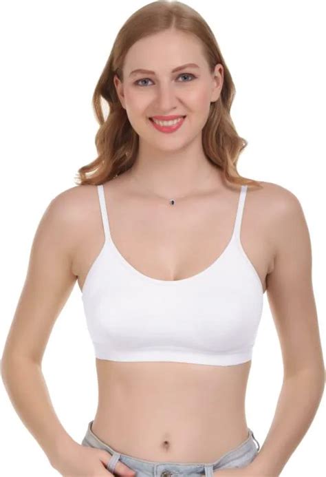 Buy Featherline Women White Solid Polycotton Sports Bra 36b Online At Best Prices In India