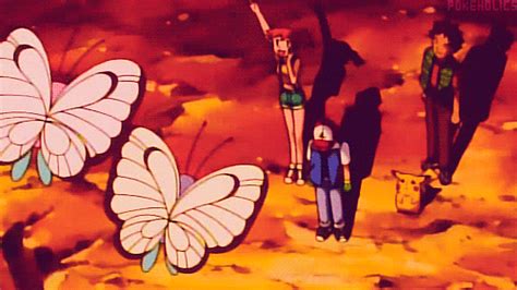 Ash letting his Butterfree go and it being being way too real ...