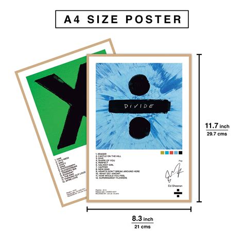 Ed Sheeran Music Album Art Wall Posters Pack of 6 A4 size – Stickerly