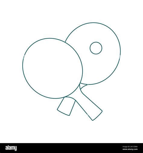 Vector Illustration With Sports Equipment For Table Tennis Two Crossed