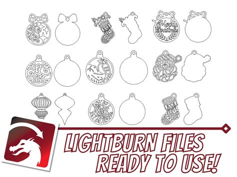 Layered Christmas Ornaments Lightburn File Laser Engraver Cutter Image