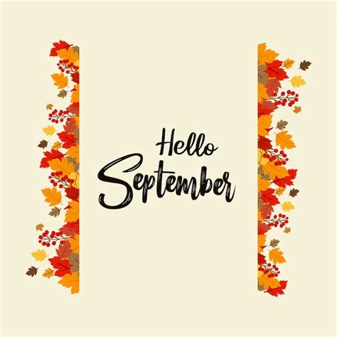 Premium Vector Hello September Autumn Season Design Vector