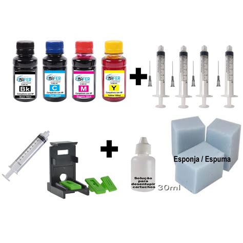 Kit De Tinta Recarga Cartuchos Impressora Hp Shopee