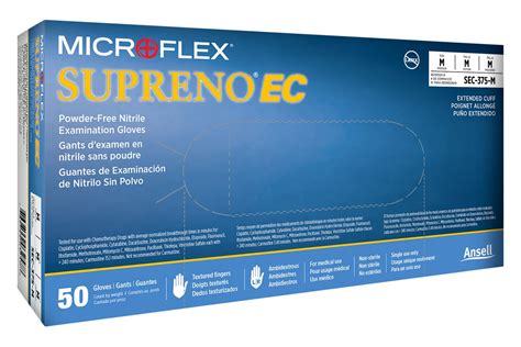 Microflex Sec375xl Supreno X Large Powder Free Extended Cuff Nitrile