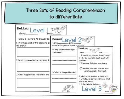 Reading Comprehension Book Companion Stellaluna Worksheets Library