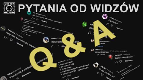 PYTANIA OD WIDZÓW Q A YouTube