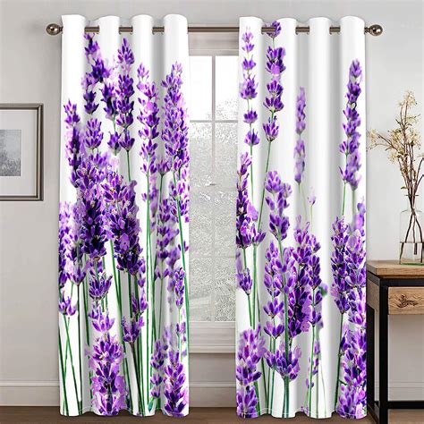 Amazon Wanjv Lavender Blackout Curtains Inch Length Panels