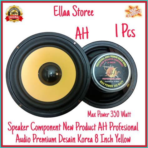 Jual SPEAKER COMPONENT AH 8 INCH YELLOW WOOFER MAGNET BESAR 350 WATT 8