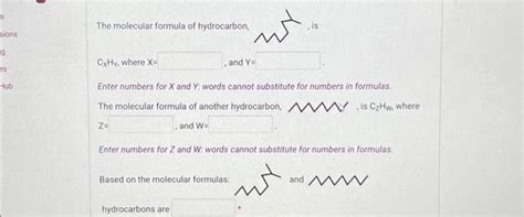 Solved The molecular formula of hydrocarbon, CxHy, where X= | Chegg.com