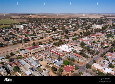 Aerial Of The Small Township Of Peterborough South Australia Stock