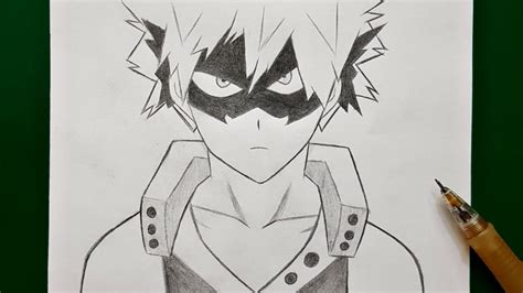 My Hero Academia Original Graphite Pencil Drawing Of Katsuki Bakugo