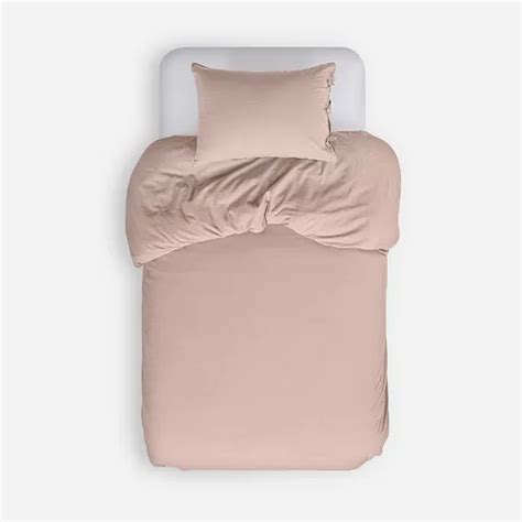 Funda Plumón Lino algodón Pure Liso Rosa Nude Plaza Cuotas sin interés