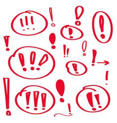 Hand Drawn Exclamation Marks Set Hazard Warning Vector Image