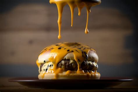 Una Hamburguesa Con Queso Derretido Foto Premium