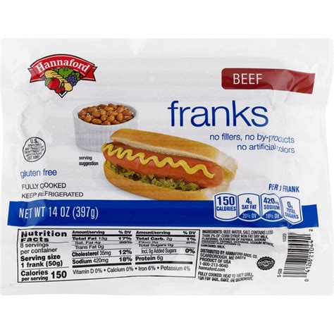 Hannaford Franks Beef 14 Oz Instacart