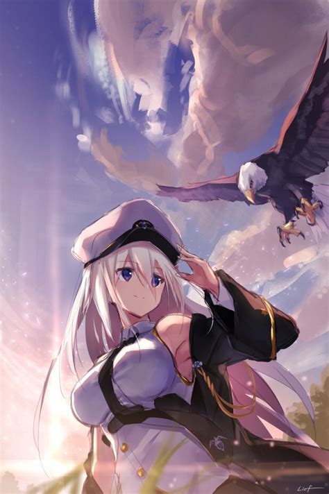 Safebooru Girl Armpits Artist Name Azur Lane Bald Eagle Bare