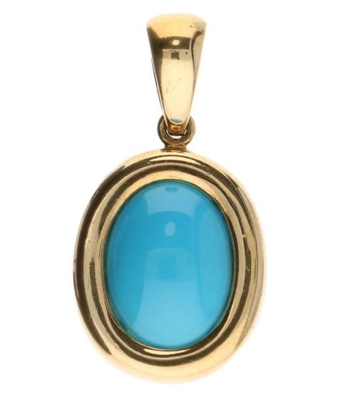 12 25 Ratti Gold Plated Original Turquoise Pendant Without Chain Lab