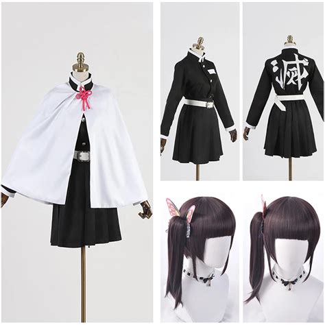 Tsuyuri Kanao Cosplay Costume Uniform Outfit Dress With Cape Headdress