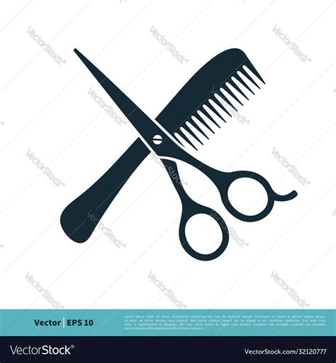 Scissor And Comb Barbershop Icon Logo Template Vector Image