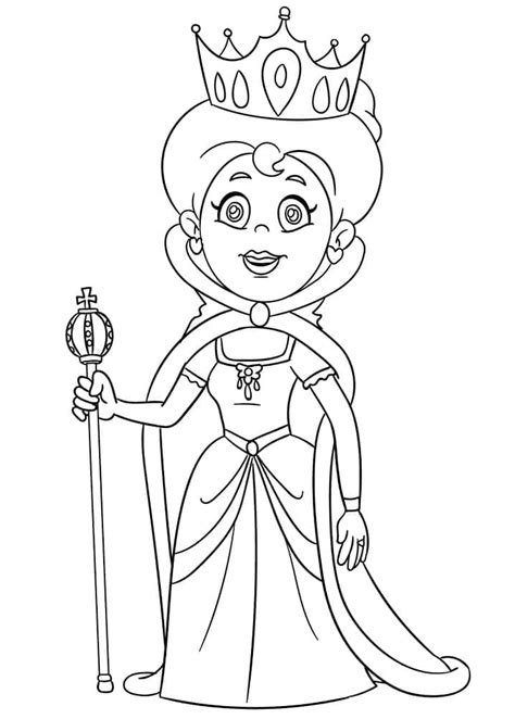 Coloriage Une Reine Heureuse T L Charger Et Imprimer Gratuit Sur