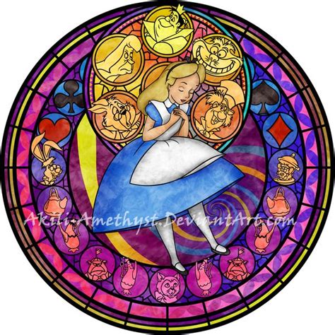 Stained Glass Alice Vector By Akili Amethyst On Deviantart Adventures In Wonderland Disney