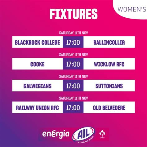 Irish Rugby | Energia All-Ireland League Fixtures This Week