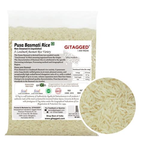 Pusa Basmati Rice | Original 3x Slender Aromatic Rice | GiTAGGED