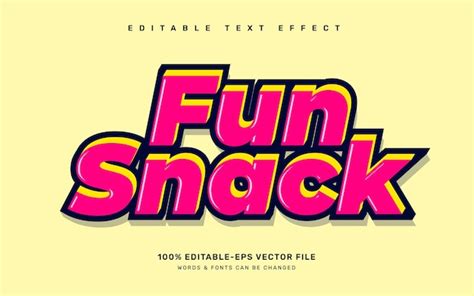 Premium Vector Fun Snack Editable Text Effect Template