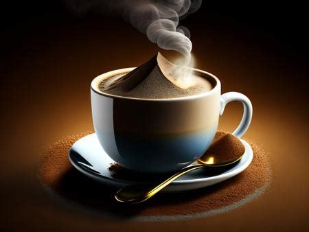 A Cup Of Coffee With Steam Rising Out Of It Image Design Id