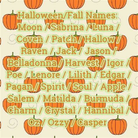 Halloweenfall Names Cool Baby Names Baby Names Halloween Names