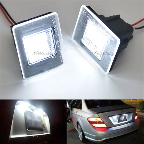 1pair Car Led License Plate Lights Error Free Play White Lamp For Mercedes Benz W117 W218 W176