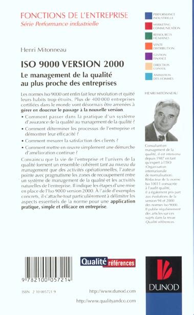 Iso 9000 Version 2000 Comprendre Et Appliquer La Nouvelle Version Des