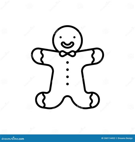 Gingerbread Man Icon Outline Style Design Vector Stock Vector