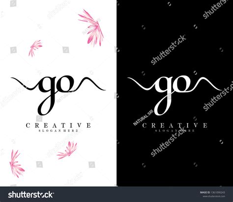 Creative Goog Initial Handwriting Logo Design Stock Vector Royalty