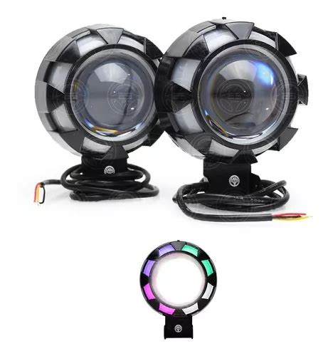 Par Faros Led Lupa Ojo Demonio Fija Estrobo Arillo Rgb Env O Gratis