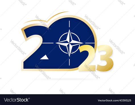 Year 2023 with nato flag pattern Royalty Free Vector Image