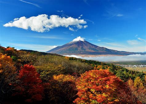 デスクトップ壁紙 日本 風景 山々 丘 自然 空 荒野 高原 リッジ 雲 木 秋 葉 シーズン 山岳地形