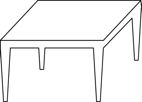 Blank Table In Black Line Art 24888933 Vector Art At Vecteezy